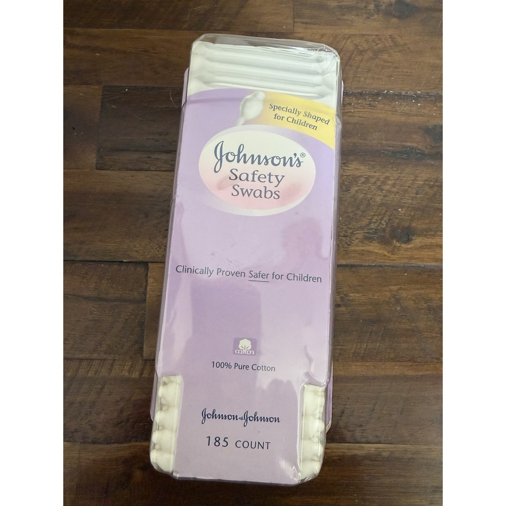 Johnson's Safety Swabs 100% Pure Cotton, 185 Count Discontinued New In Box